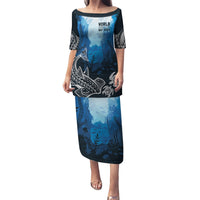 World Ocean Day Pasifika Puletasi Awaken New Depths LT7 Long Dress Blue - Polynesian Pride