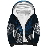 World Ocean Day Pasifika Sherpa Hoodie Awaken New Depths LT7 Unisex Blue - Polynesian Pride