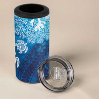 Hawaii World Ocean Day 4 in 1 Can Cooler Tumbler Kakau Turtles