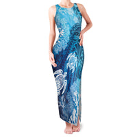 Hawaii World Ocean Day Family Matching Tank Maxi Dress and Hawaiian Shirt Kakau Turtles