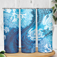 Hawaii World Ocean Day Skinny Tumbler Kakau Turtles