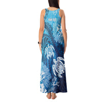 Hawaii World Ocean Day Tank Maxi Dress Kakau Turtles LT7 - Polynesian Pride
