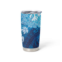 Hawaii World Ocean Day Tumbler Cup Kakau Turtles