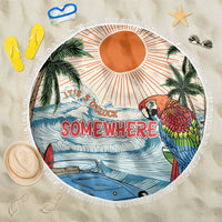 Summer Holiday It's 5 o'clock Somewhere Vintage Hawaii Beach Blanket LT7 One Size 150cm Colorful - Polynesian Pride