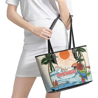 Summer Holiday It's 5 o'clock Somewhere Vintage Hawaii Leather Tote Bag LT7 - Polynesian Pride