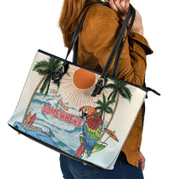 Summer Holiday It's 5 o'clock Somewhere Vintage Hawaii Leather Tote Bag LT7 - Polynesian Pride
