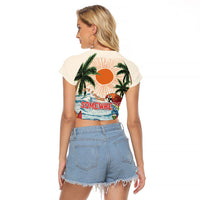 Summer Holiday It's 5 o'clock Somewhere Vintage Hawaii Raglan Cropped T Shirt LT7 - Polynesian Pride