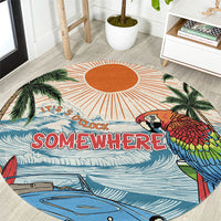 Summer Holiday It's 5 o'clock Somewhere Vintage Hawaii Round Carpet LT7 Colorful - Polynesian Pride