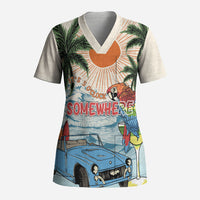 Summer Holiday It's 5 o'clock Somewhere Vintage Hawaii Scrub Top LT7 Adult Colorful - Polynesian Pride