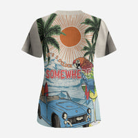 Summer Holiday It's 5 o'clock Somewhere Vintage Hawaii Scrub Top LT7 - Polynesian Pride