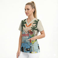 Summer Holiday It's 5 o'clock Somewhere Vintage Hawaii Scrub Top LT7 - Polynesian Pride