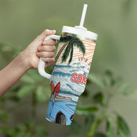Summer Holiday It's 5 o'clock Somewhere Vintage Hawaii Tumbler With Handle LT7 - Polynesian Pride