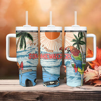 Summer Holiday It's 5 o'clock Somewhere Vintage Hawaii Tumbler With Handle LT7 - Polynesian Pride