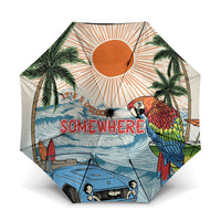 Summer Holiday It's 5 o'clock Somewhere Vintage Hawaii Umbrella LT7 One Size Folded 11.42 inch Opened Diameter 37.4 inch Colorful - Polynesian Pride