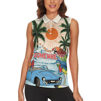 Summer Holiday It's 5 o'clock Somewhere Vintage Hawaii Women Sleeveless Polo Shirt LT7 - Polynesian Pride
