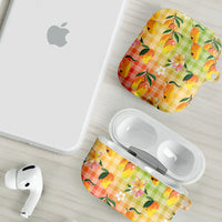 Aloha Hawaii Palaka Print Mango Plumeria AirPods Case Tropical Vibes