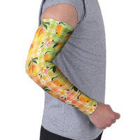 Aloha Hawaii Palaka Print Mango Plumeria Arm Sleeves Tropical Vibes