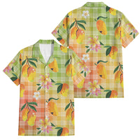 Aloha Hawaii Palaka Print Mango Plumeria Family Matching Summer Maxi Dress and Hawaiian Shirt Tropical Vibes