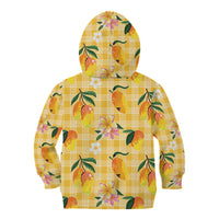 Aloha Hawaii Palaka Print Mango Plumeria Kid Hoodie Fresh Lemon