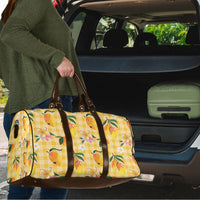 Aloha Hawaii Palaka Print Mango Plumeria Travel Bag Fresh Lemon
