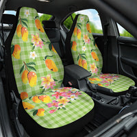 Aloha Hawaii Palaka Print Mango Plumeria Car Seat Cover Cool Mint