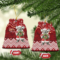 Here For A Koality Xmas Australia Abogirinal Ceramic Ornament Santa Koala - Polynesian Pride