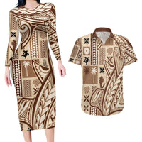 samoa-tapa-couples-matching-long-sleeve-bodycon-dress-and-hawaiian-shirt-siapo-mix-tatau-patterns