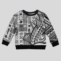 Samoa Tapa Kid Ugly Christmas Sweater Siapo Mix Tatau Patterns - White LT7 Kid White - Polynesian Pride