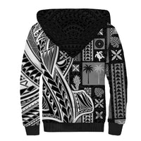 Samoa Tapa Sherpa Hoodie Siapo Mix Tatau Patterns - Black LT7 - Polynesian Pride