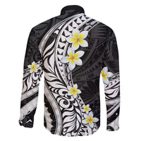 Hawaii Aloha Family Matching Tank Maxi Dress and Hawaiian Shirt Plumeria Vintage - Black LT7 - Polynesian Pride