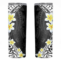 Hawaii Aloha Skinny Tumbler Plumeria Vintage - Black