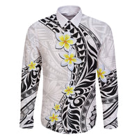 Hawaii Aloha Family Matching Tank Maxi Dress and Hawaiian Shirt Plumeria Vintage - White LT7 Dad's Shirt - Long Sleeve White - Polynesian Pride