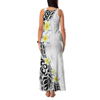 Hawaii Aloha Family Matching Tank Maxi Dress and Hawaiian Shirt Plumeria Vintage - White LT7 - Polynesian Pride