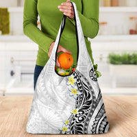 Hawaii Aloha Grocery Bag Plumeria Vintage - White