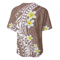 Hawaii Aloha Baseball Jersey Plumeria Vintage - Brown LT7 - Polynesian Pride