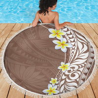 Hawaii Aloha Beach Blanket Plumeria Vintage - Brown LT7 - Polynesian Pride