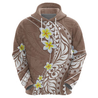 Hawaii Aloha Hoodie Plumeria Vintage - Brown LT7 - Polynesian Pride
