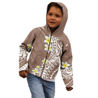 Hawaii Aloha Kid Hoodie Plumeria Vintage - Brown LT7 - Polynesian Pride