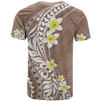 Hawaii Aloha T Shirt Plumeria Vintage - Brown LT7 - Polynesian Pride