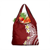 Hawaii Aloha Grocery Bag Plumeria Vintage - Crimson