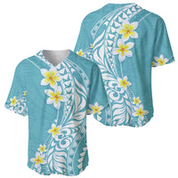 Hawaii Aloha Baseball Jersey Plumeria Vintage - Turquoise LT7 - Polynesian Pride