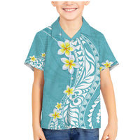 Hawaii Aloha Family Matching Mermaid Dress and Hawaiian Shirt Plumeria Vintage - Turquoise LT7 Son's Shirt Turquoise - Polynesian Pride
