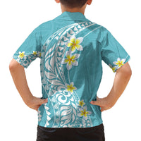 Hawaii Aloha Family Matching Puletasi Dress and Hawaiian Shirt Plumeria Vintage - Turquoise LT7 - Polynesian Pride