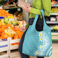 Hawaii Aloha Grocery Bag Plumeria Vintage - Turquoise