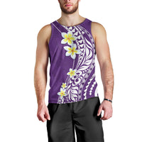 Hawaii Aloha Men Tank Top Plumeria Vintage - Violet LT7 - Polynesian Pride