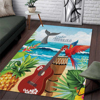 Aloha Honolulu Festival Area Rug Ukulele By The Shore