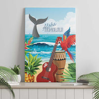 Aloha Honolulu Festival Canvas Wall Art Ukulele By The Shore