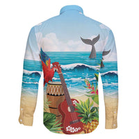 Aloha Honolulu Festival Family Matching Puletasi and Hawaiian Shirt Ukulele By The Shore