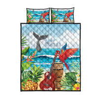 Aloha Honolulu Festival Quilt Bed Set Ukulele By The Shore