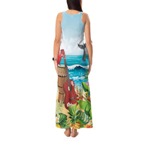 Aloha Honolulu Festival Tank Maxi Dress Ukulele By The Shore